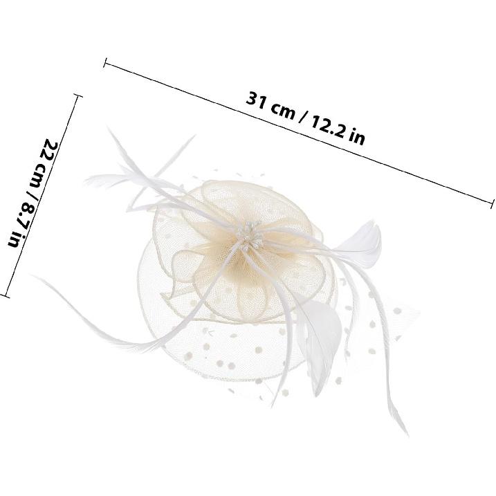 Mesh Veil Hat Clip Small Ivory Netting Hat for Women Prom Hair Accessories Special Occasion