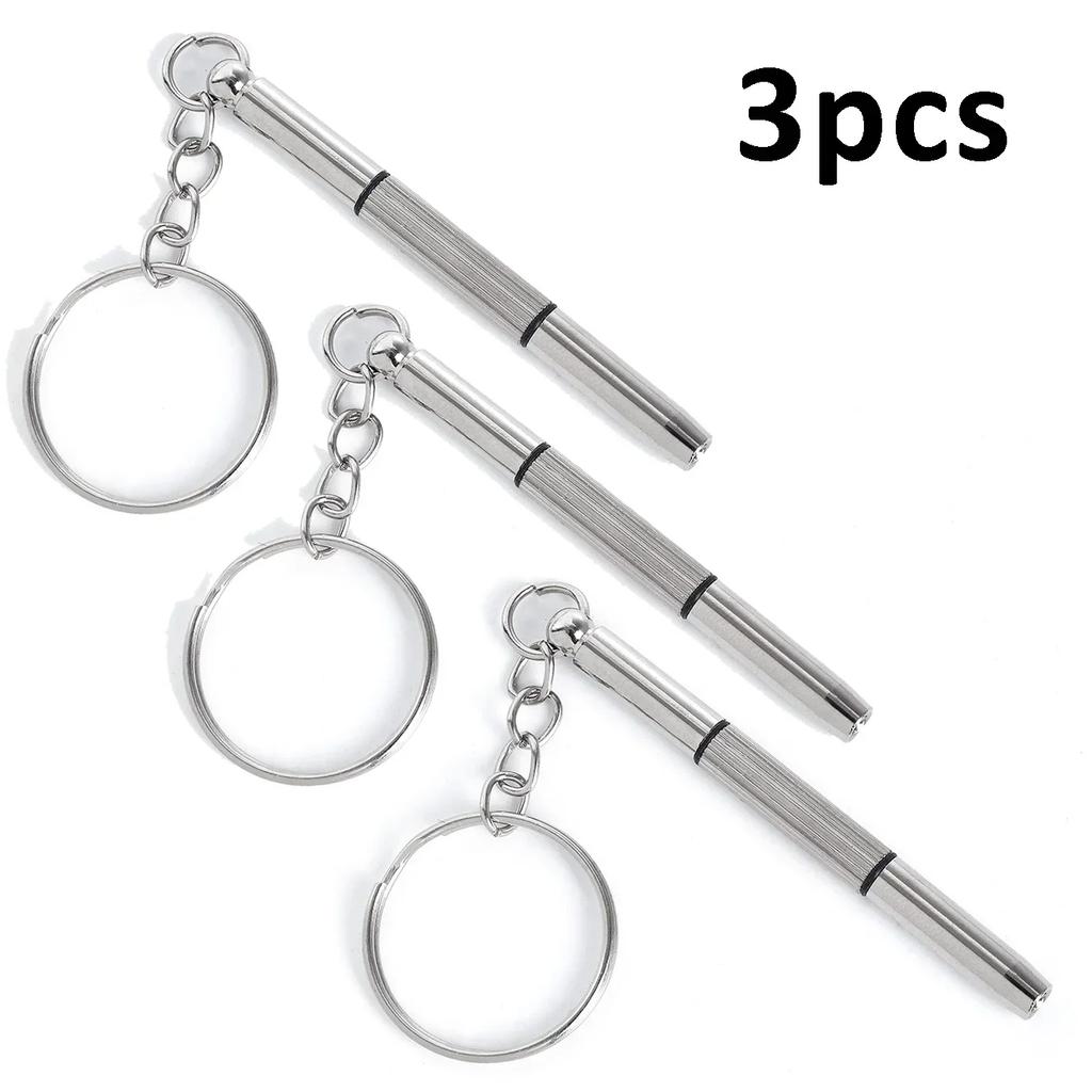 1/3/5Pcs Per Set Eyeglasses Screwdriver Stainless Steel Keychain Screwdrivers for Glasses Repairing 3 In 1 Portable Repair Tools