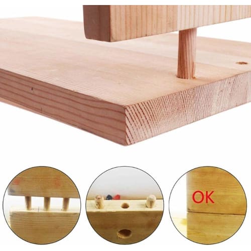 JUTOSU Wood Dowels, 6x20mm, Pack of 100, Woodworking Dowels, Wood Dowels, Dowel Marker, Wooden Nails, Dowel Marking Punch, Kiln-Dried Grooved Chamfere