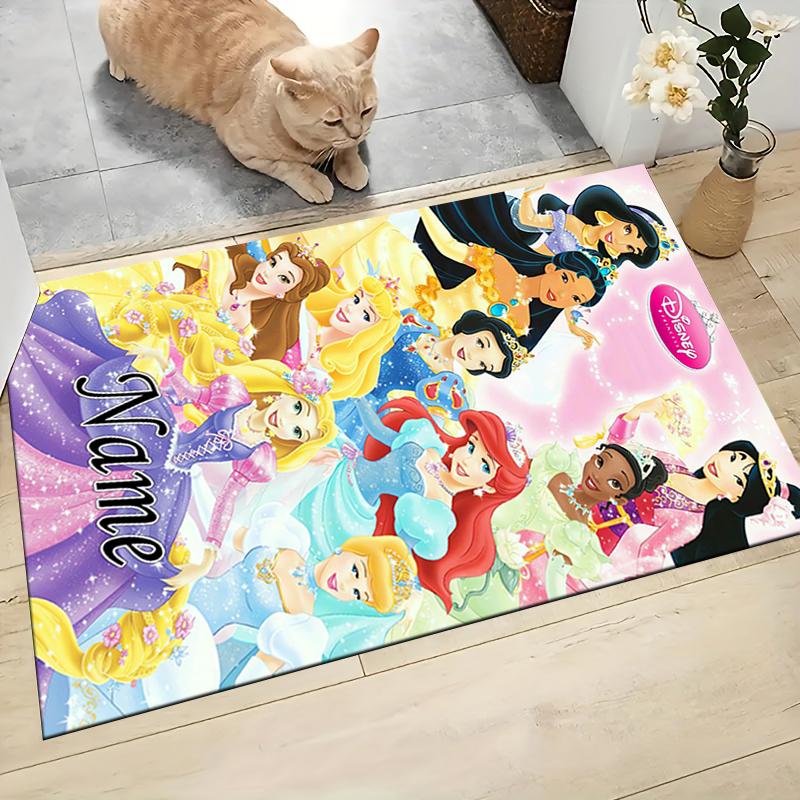 Custom Name Princesses Pastel Colors Carpet Rug Customizable Soft Washable Anti-Slip Home Living Room Sofa Mats Personalized Rug. 0909294