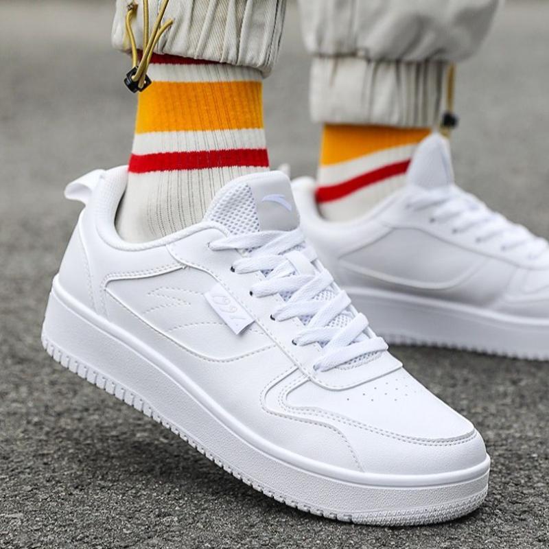 Anta Life Collection Slip-Resistant Cushioning Wear-Resistant Low-Top Skateboard Shoes Men's Anta White Sneakers 912138012-5
