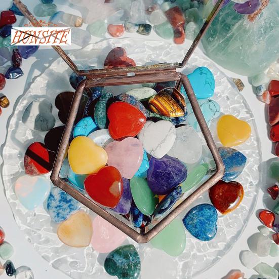 20 Adet Kalp Taş Seti, Doğal Romantik Aşk Taşları, Şifa Taş Seti