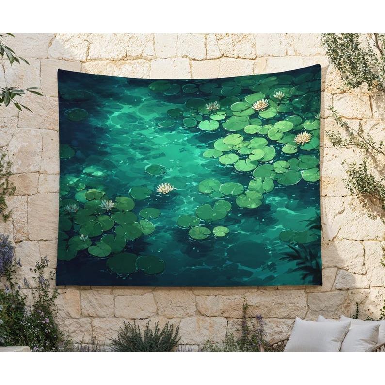 Water lilies and lotus flowers tapestry 75x100