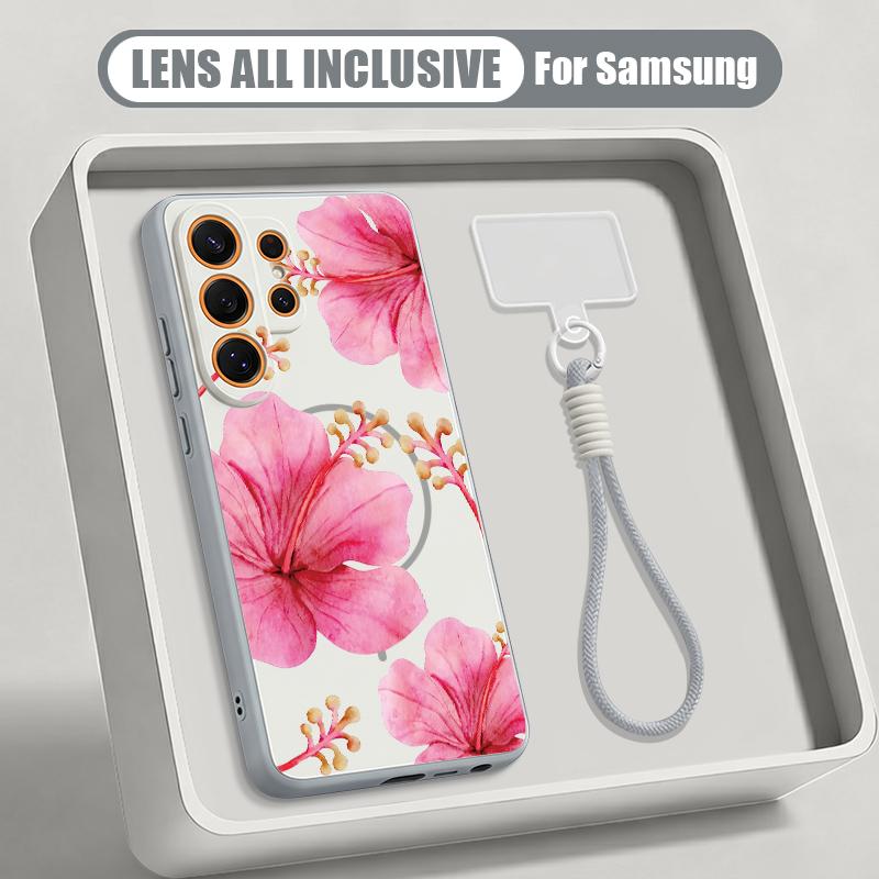 Aquarellblumen Druck Hülle Für Samsung S26 Ultra S25 FE S24 S24 Plus A57 A37 A17 A56 A36 A16 A55 A35 A15 A54 5G Hybrid Magnetisch Matt Abdeckung