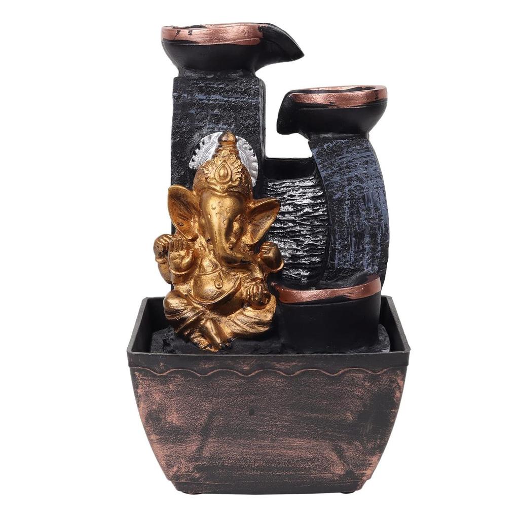 Lord Ganesha Vannfontene 3-trinns vannfontene for hjem, kontor, soverom og som gave
