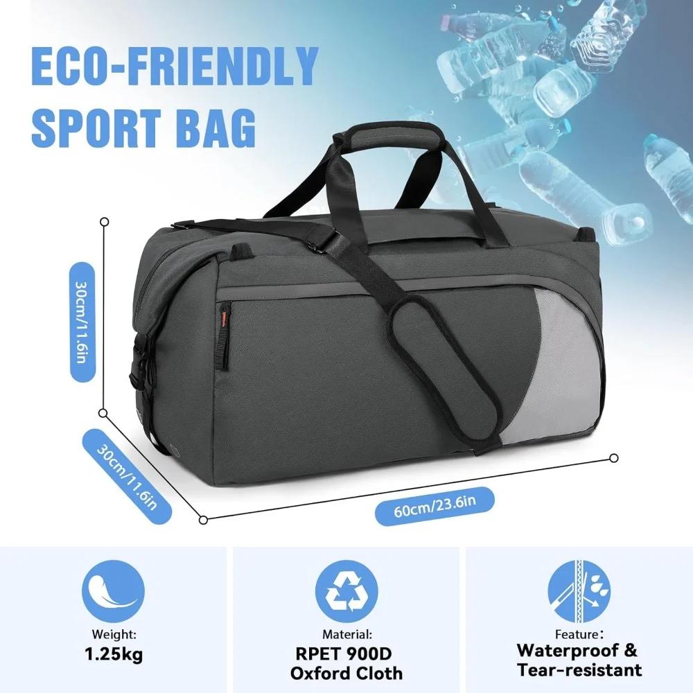 Gym Bag for Men Women 54L Large Duffle Bag Backpack Sports Travel Duffel Bag with Shoe Compartment & Wet Pocket
