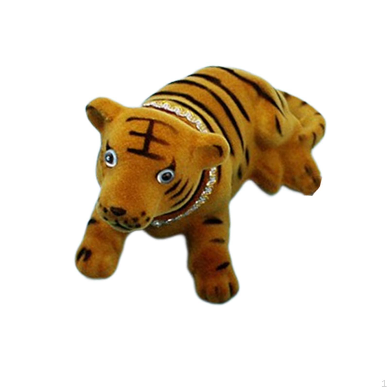 

Car Dashboard Nodding Head Tiger Decoration Accessory High Emulation Cute Creative Lover Gift коричневий
