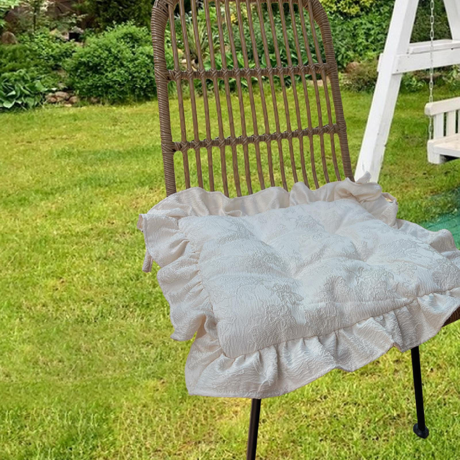 

Подушка на стул с завязками Цветочная подушка на сиденье Подарок для мамы Мягкая 40x40см Обеденные стулья