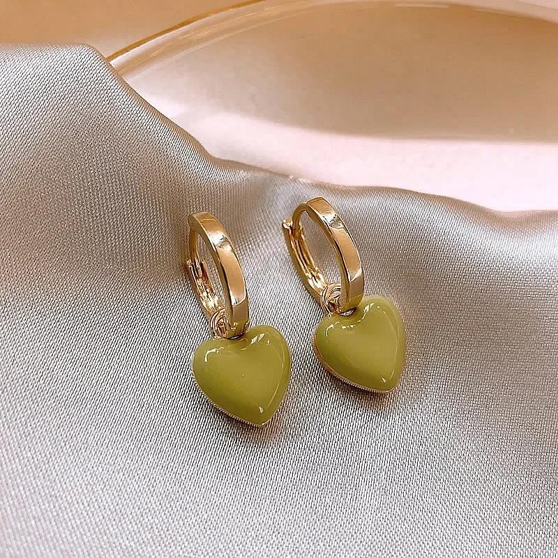 Fashion Simple Design Silver Color Hollow Heart Hoop Earrings for Women Cute Stainless Steel Gold Color Earrings Jewelry Gifts