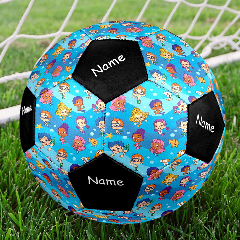 Custom Name Bubble Guppies Theme Size 5 Soccer Ball, Suitable for Both Indoor and Outdoor Matches, a Gift Suitable for Everyone.