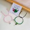 2 Stück Zauberstab Hut Krone Passende Armbänder für Damen Süß Rosa Grün Perlen Handgemachtes Stretch-Armband BFF Schmuck Geschenke