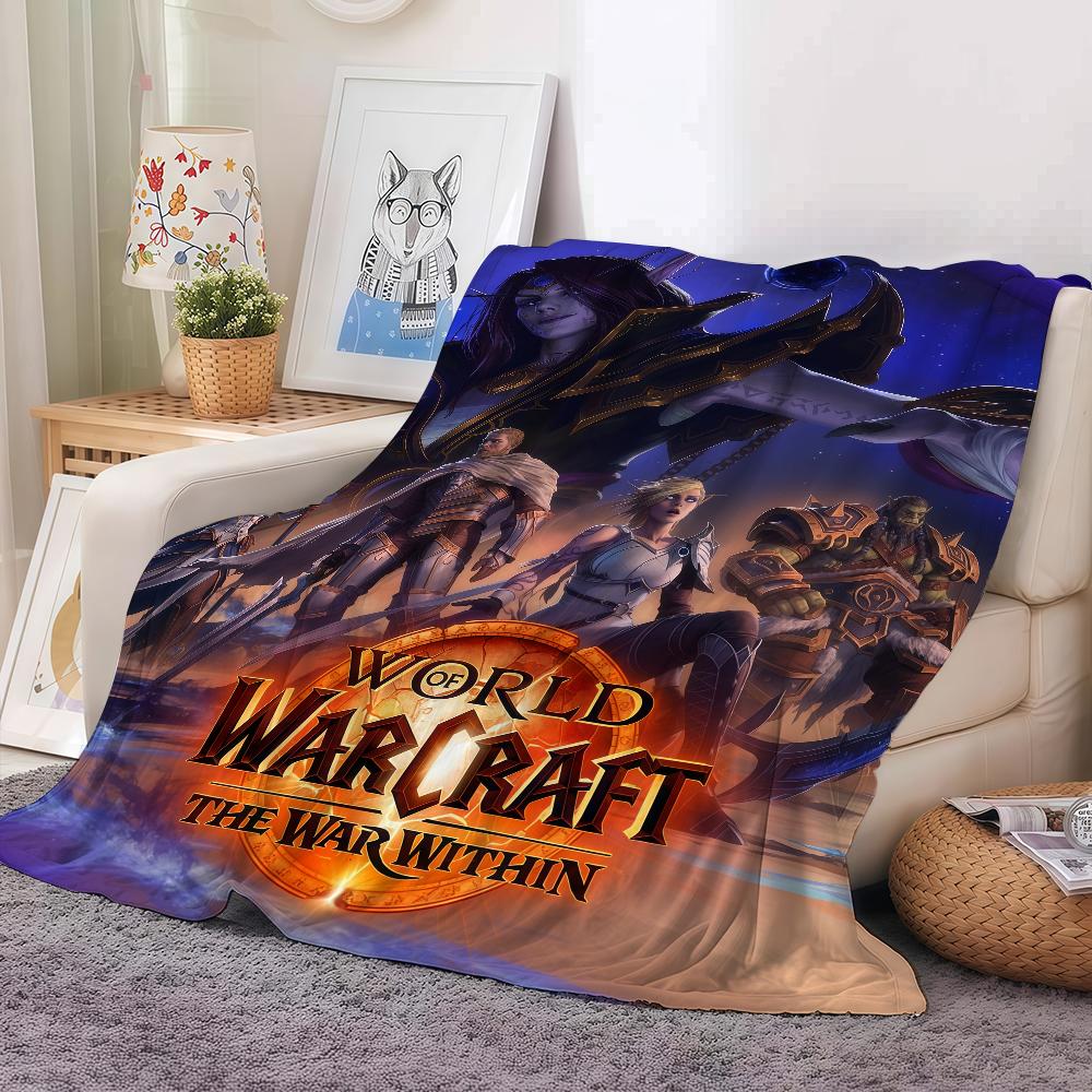 Game W-world Of Warcraft Blanket Warm And Soft Suitable For Bedroom Living Room Sofa Bed Office Travel Camping