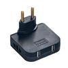 4.8mm EU Rotatable Power Socket Expander with 2 Plugs and 2 USB Charging Port for Travel Charging