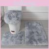 Tie Dye Non Slip Mat Fluffy Plush Bathroom Toilet Seat Cover Carpet 3 Piece Set