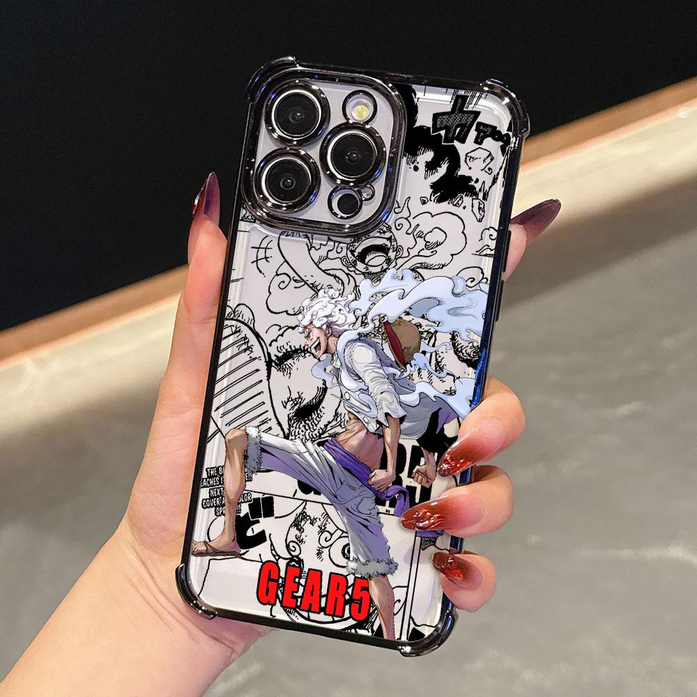 Hot LuffyS Sun God NikaS Plating Phone Case For Samsung S26 S25 S24 S23 S22 S21 S20 FE Note20 Edge Plus Ultra 4G 5G Anti Fall