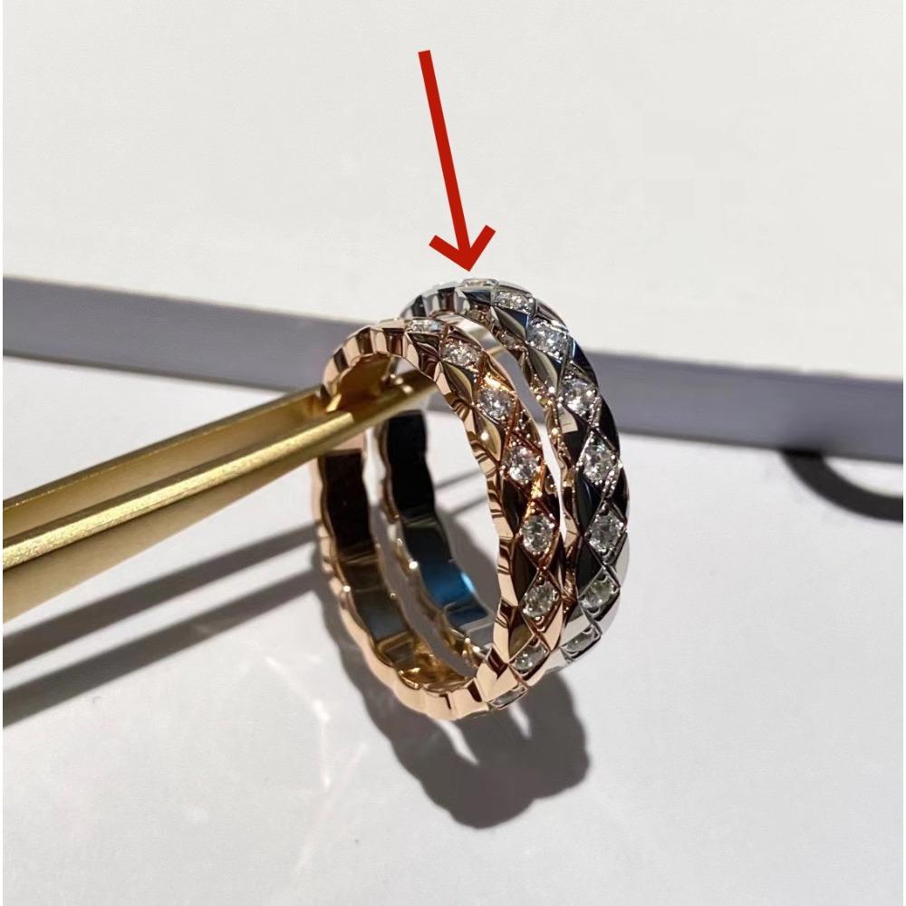 Bague Losange Haute Version en Argent Sterling 925 Plaqué Or 18K Petite Bague Parfumée Lisse Diamants Entiers Bague Seiko