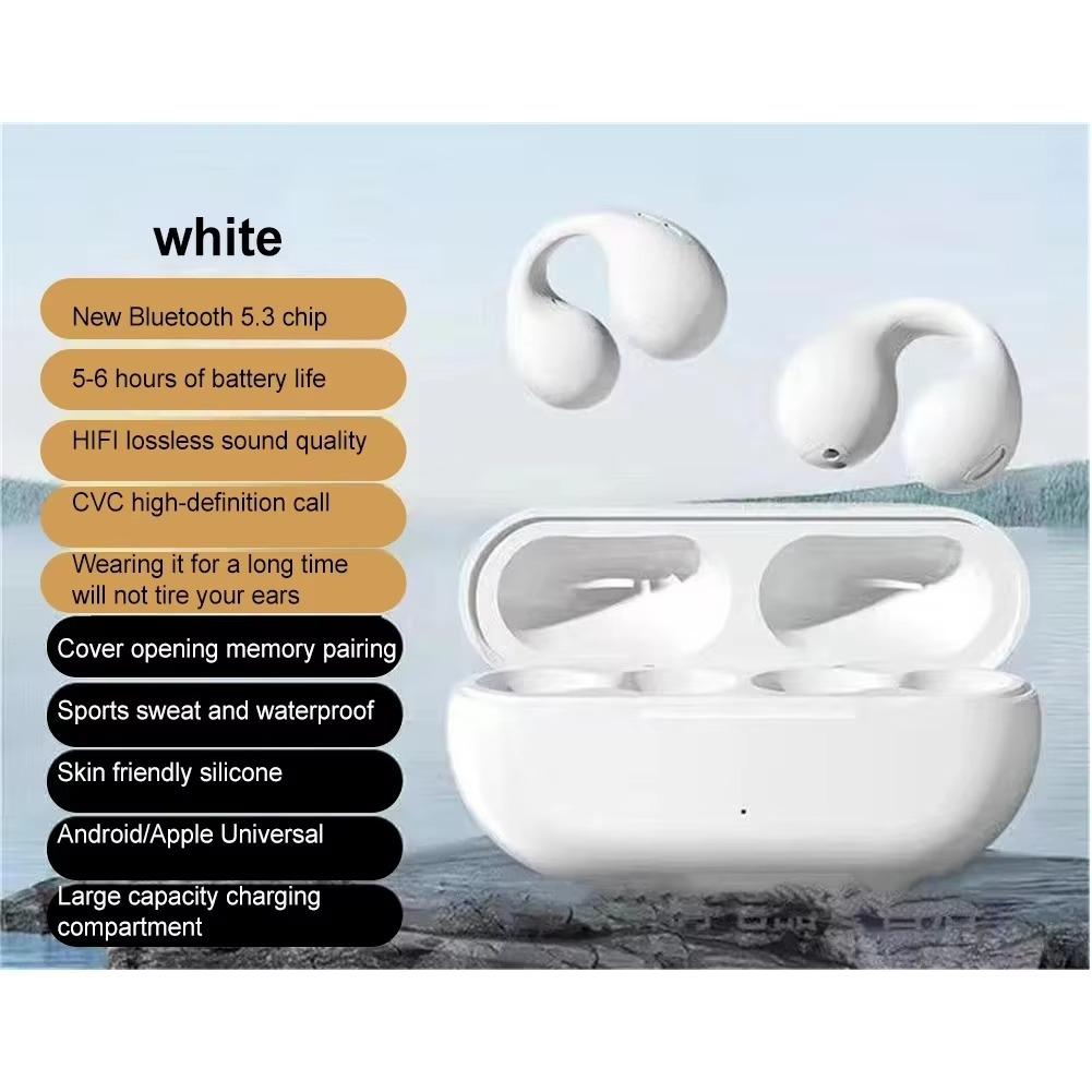 Bluetooth 5.3 Earphones Wireless Ear Clip Headphones HIFI Stereo Noise Reduction Earbuds Waterproof Headsets for Xiaomi Samsung