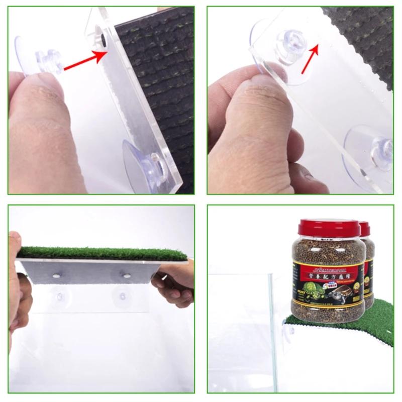 Reptile Basking Platform - Realistic Turtle Climbing Island with Drying Ramp for Aquarium & Fish Tank Decoration