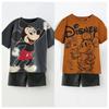 Mickey Print Cute Girl Boy Short Sleeved Set Summer Cartoon Fashion T-shirt+shorts 2-piece Set Children's Clothing Set