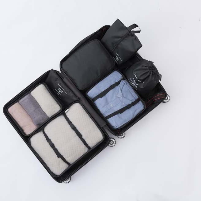 9-Piece Travel Organizer Set: Digital, Toiletry, Cosmetic & Clothes Multifunctional Bags