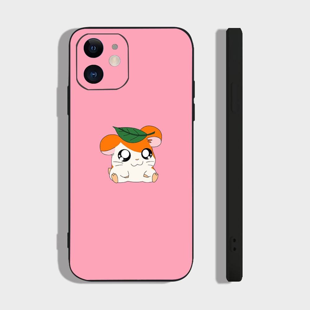 Cartoon Anime H-Hamtaro Phone Case For IPhone 17 Air 16 15 14 13 Pro Max 11 12 Black Silicone Cover