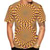 Muster T-Shirt mit optischer Illusion für Herren Bunte 3D-gedruckte T-Shirts Sommer Casual Kurzarm Locker sitzende T-Shirts Unisex Rundhals-Tops