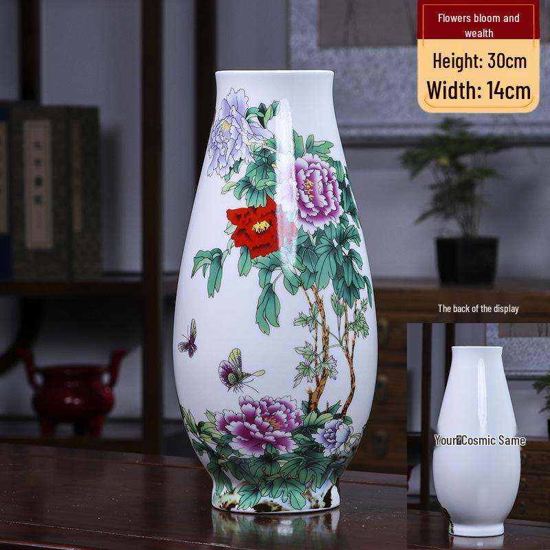 Modern Minimalist Ceramic Vase for Dried Flowers - Porcelain Ornament for Living Room Decor