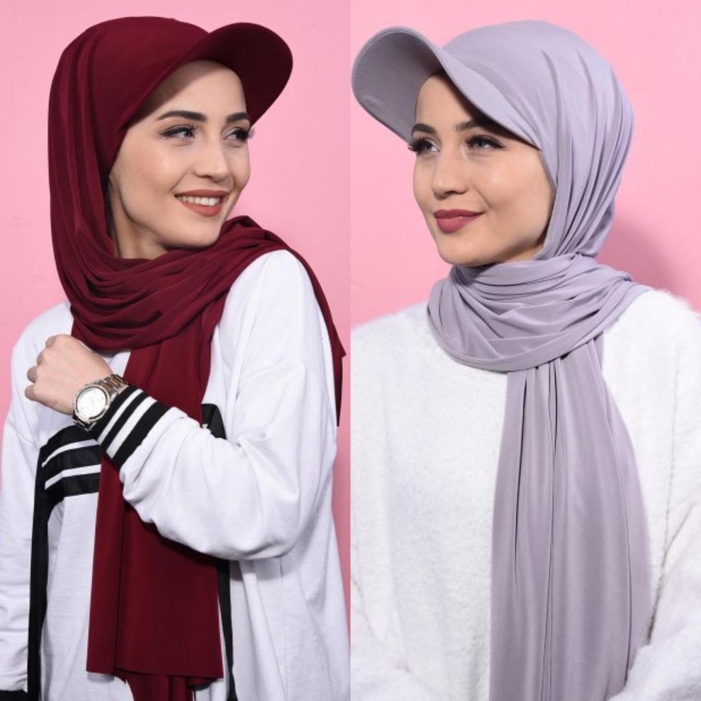 Solid Color Pearl Scarf & Cotton Baseball Cap Set