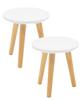2 Pieces Wooden Flower Stand Stool Flower Stand Indoor Assembled Planter Stand Natural Wood Natural Wood