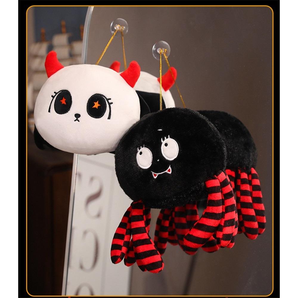 New Halloween Elf Round Bat Pumpkin Small Spider Suction Cup Hanging Ornament Plush Toy Doll