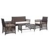 Day and Night - Day and Night 4-piece Garden Furniture Set and Brown Synthetic Rattan Cushions