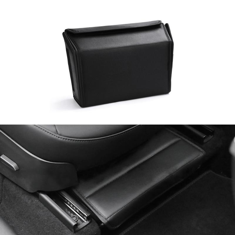 Storage Box for Tesla Model Y Under Seat Back Rear Air Vent PU Leather Interior Increase Space Car Accessories Modely 2025-2025