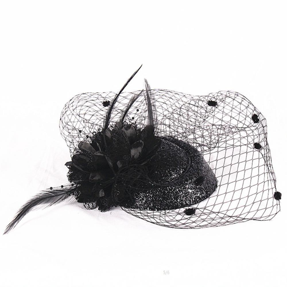 Floral Veil Formal Hat Polyester Flower Headpiece Elegant Headwear  Dress Up