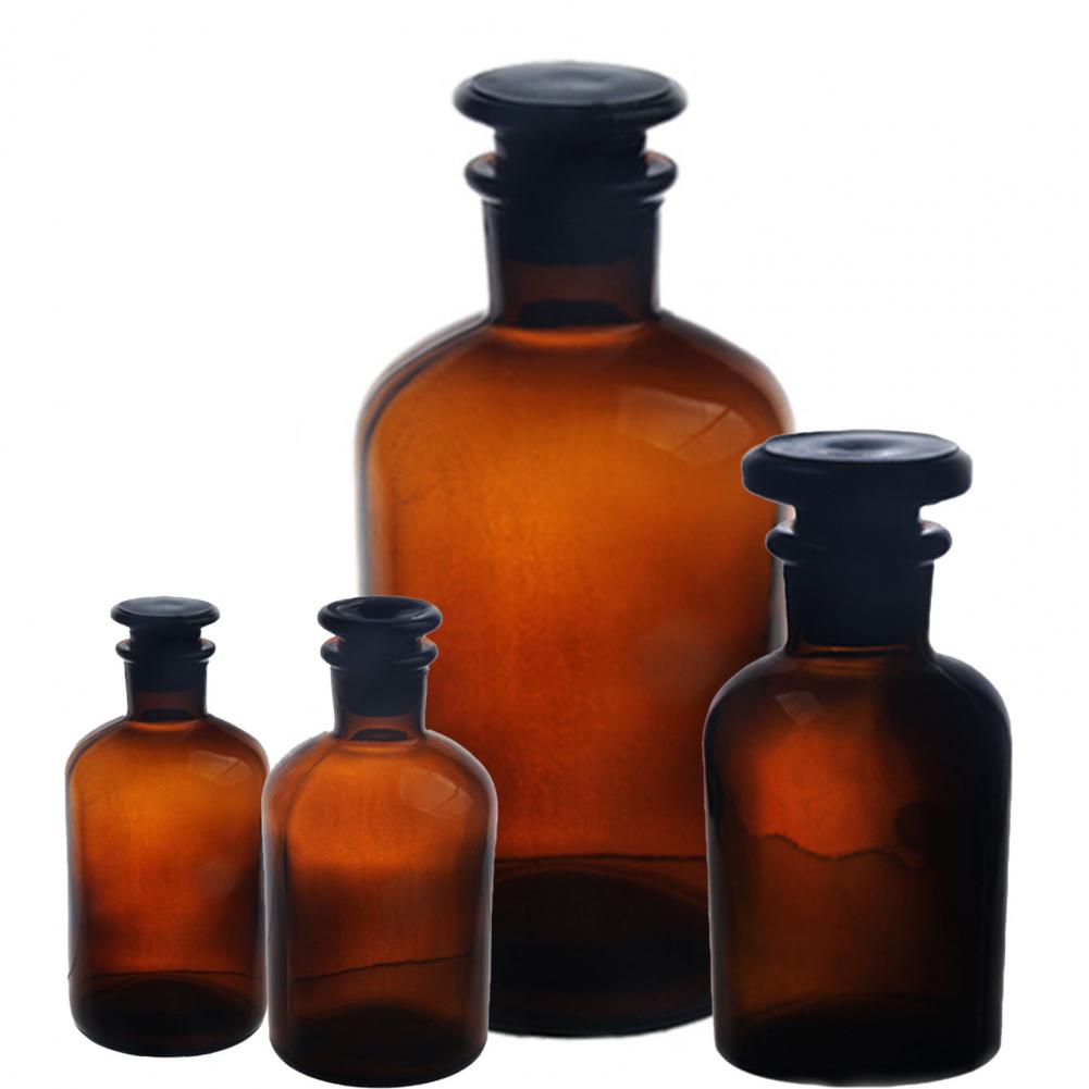 30/60/125/250/500 ml Reagensburk Läckagesäker Klar Liten Reagensflaska med Kork Reagensflaska Glas Laboratorieflaska