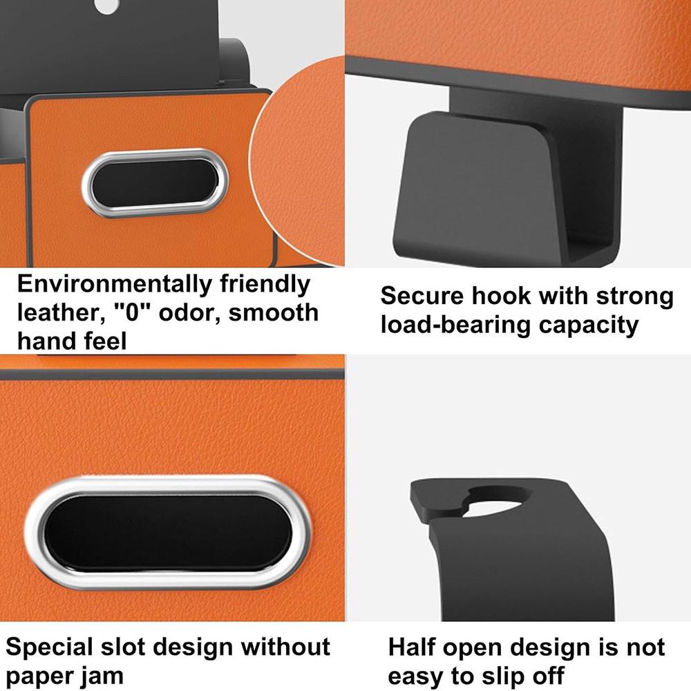 Car Seat Back Multi-Function Storage Organizer Leather+ABS Tissue Box Cup Holder with Hooks