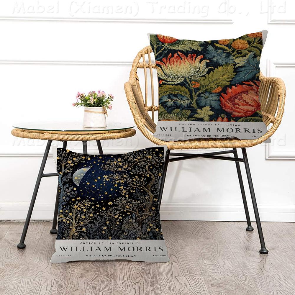 William Morris Exhibition Butterfly Moon & Stars Art Pillow Anime Pillow Sofa Bed Head Cover Cushion Cover 45x45 Cm Fashion