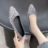Han board pointed tip ladle shoes small fragrant soft sole comfortable sequins temperament versatile flat sole single shoes women's 2025 fashion new
