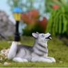 Charming Husky Puppy Resin Sculpture Cute Animal Decoration For Plant Terrarium