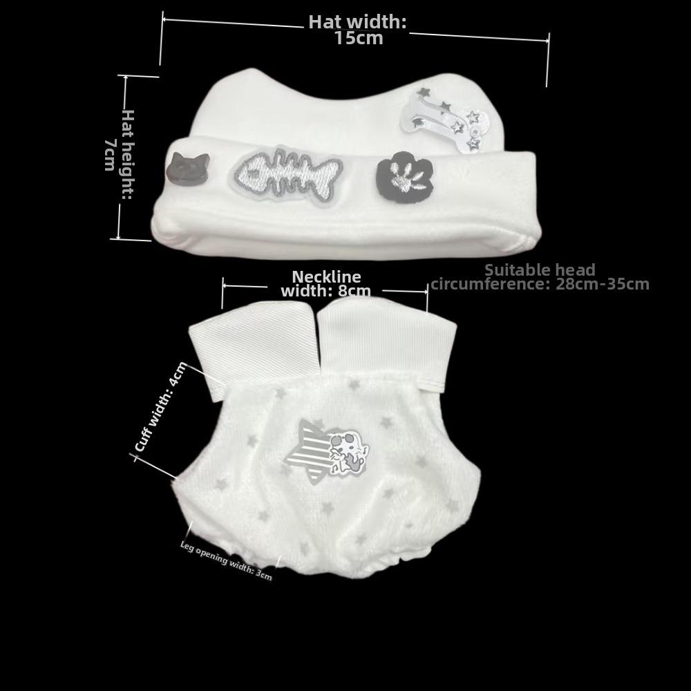 Black And White Cotton Doll Clothes Set 10/20cm Doll Replacement Clothes For Doll Replacement