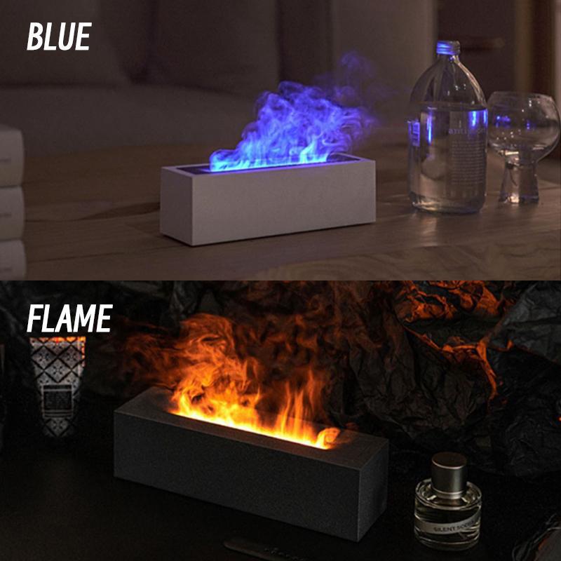Flame Aroma difuzér zvlhčovač vzduchu Ultrazvukový generátor chladnej hmly Fogger LED lampa na esenciálny olej Realistický difúzor ohňa