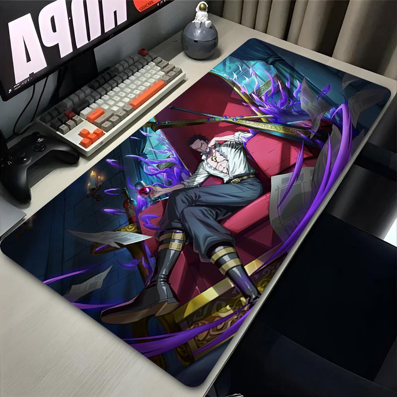 

Large Mouse Pad Office Computer One Piece Dracule Mihawk Desk Mat Black Table Keyboard Laptop Carpet Accessories Gaming Mousepad 30x60x0.2cm