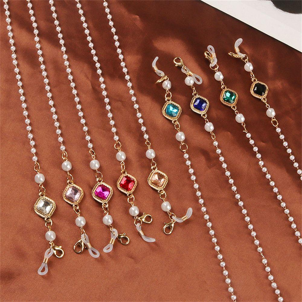 

Fashion Women Gem Neck Strap Necklace Crystal Glasses Chains Sunglasses Chain Mask Chains Lanyard