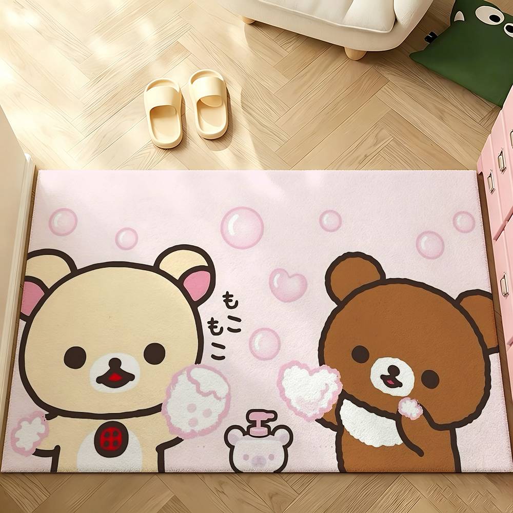 Cartoon R-Rilakkumas Carpet Bathroom Anti-slip Mat Door Mat Home Decoration Mat Entrance Door Mat Scratch-resistant Door Mat