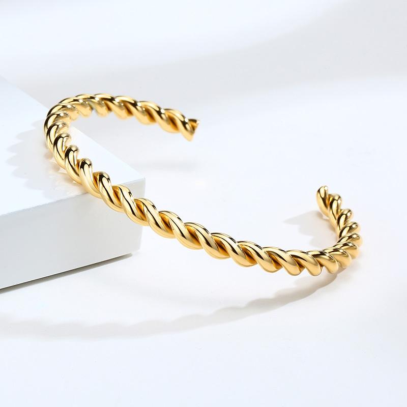 Candid Style Knot Cuff Bangle for Women,Gold Color Stainless Steel Elegant Tie Charm Bracelets, BFF Sisters Party Jewelry