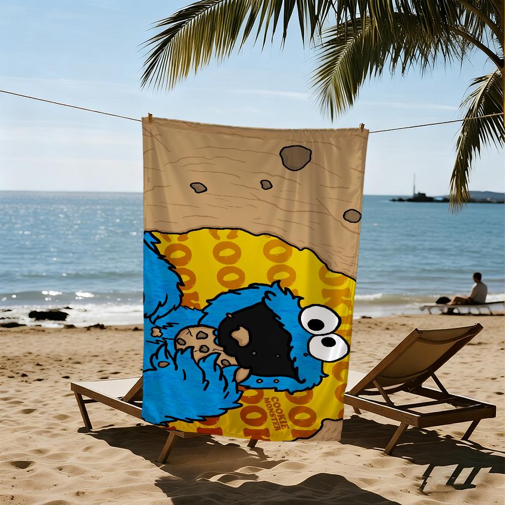 Cartoon C-Cookies-S Towel Large Quick-Drying Microfiber Soft M-Monster Beach Towel For Travel Fitness Sauna Bathing Camping