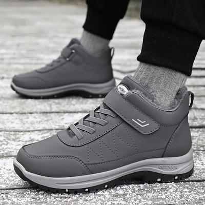 Men's and Women's Cotton Plush Sneakers: Winter Thickened Velcro Snow Boots for Casual Outdoor Walking