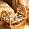 Hölzerne Katzen-Schaukelbett Gebogener Rahmen Hängendes Katzen-Schlingbett Abgerundete Ecken