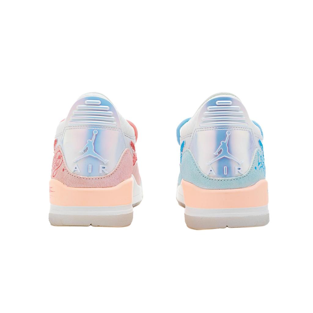 Jordan Legacy 312 Quantum Twins Slip Resistant Abrasion Resistant Low Top Vintage Basketball Shoes Unisex Blue Pink HF3182-100(Team240-)