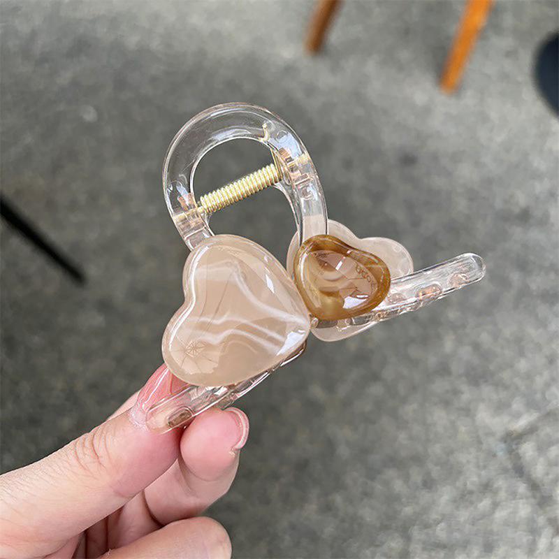 

Желейные цветные заколки-крабы для волос в форме сердца, зажим-акула для женщин, девушек, милые прозрачные пластиковые аксессуары для волос, изящная заколка прозрачный