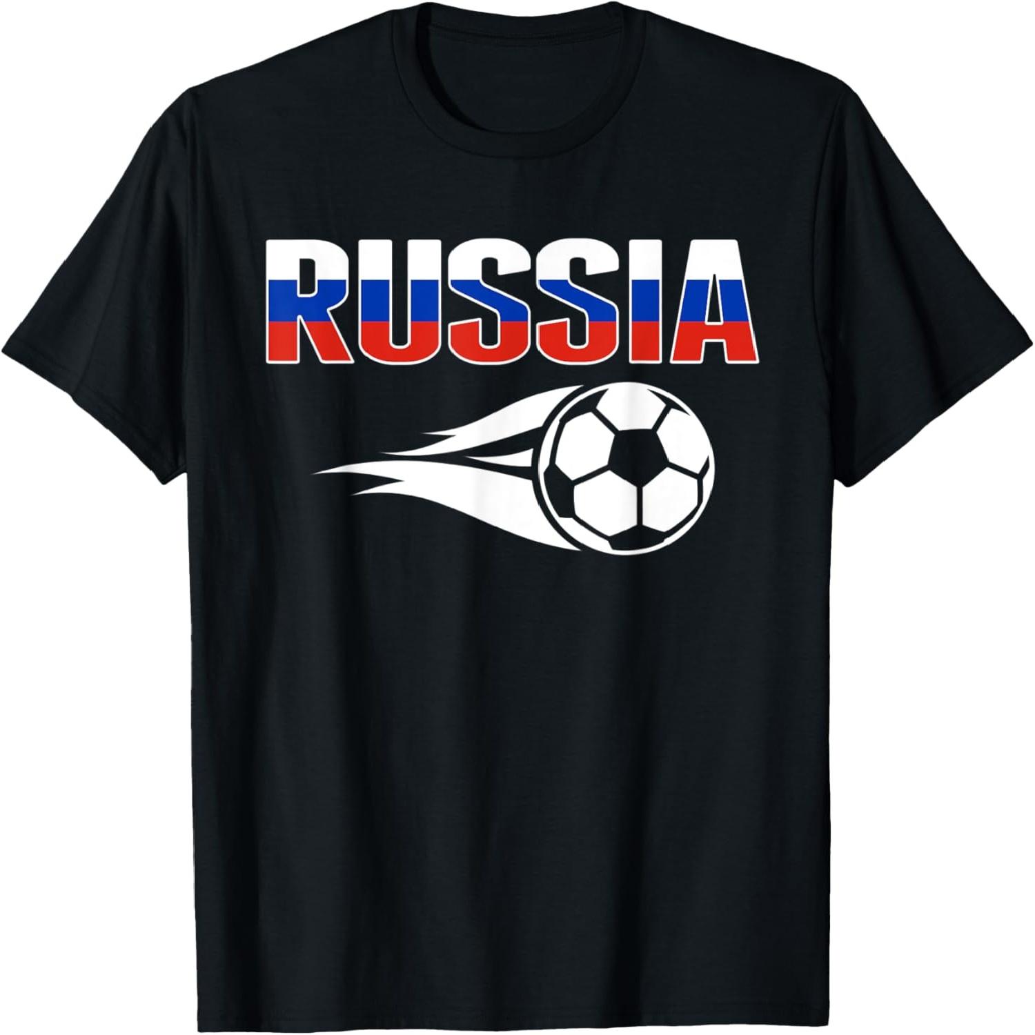 Proud Russia Soccer Fans Jersey Russian Flag Football Lovers T-Shirt(3) S